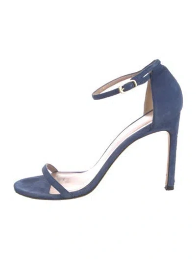 Pre-owned Stuart Weitzman Suede D'orsay Pumps In Blue