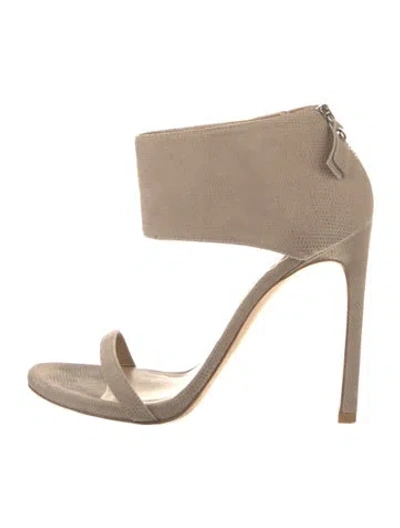 Pre-owned Stuart Weitzman Suede D'orsay Pumps In Neutral