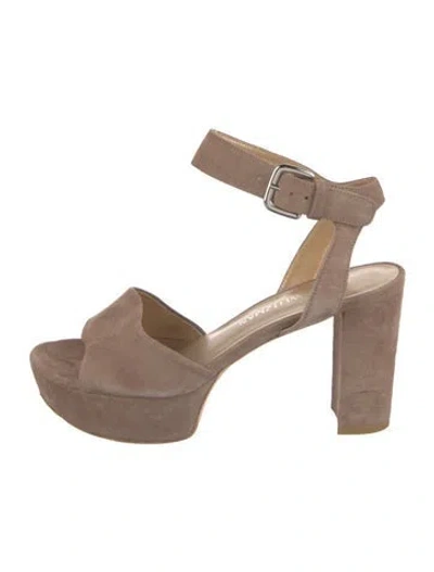 Pre-owned Stuart Weitzman Suede D'orsay Pumps In Neutral
