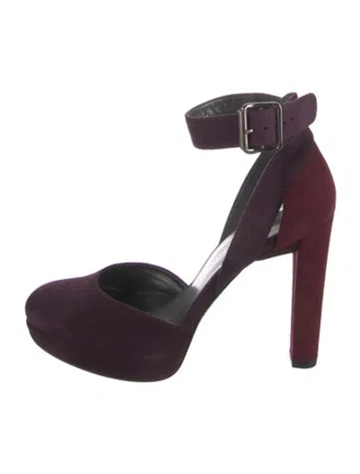 Pre-owned Stuart Weitzman Suede D'orsay Pumps In Purple