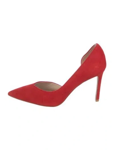 Pre-owned Stuart Weitzman Suede D'orsay Pumps In Red