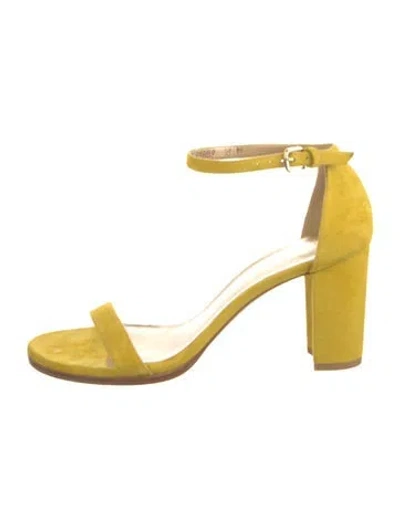 Pre-owned Stuart Weitzman Suede D'orsay Pumps In Yellow