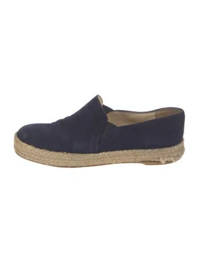 Pre-owned Stuart Weitzman Suede Espadrille Sneakers In Blue