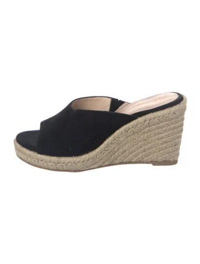 Pre-owned Stuart Weitzman Suede Espadrilles In Black