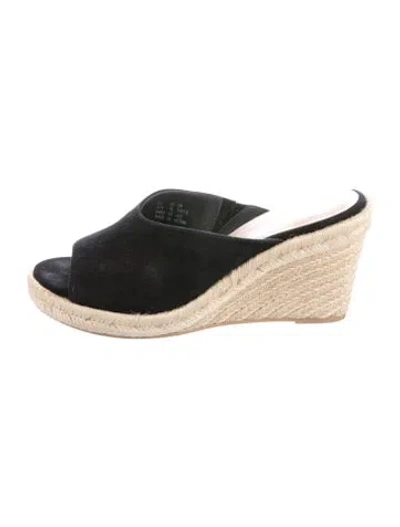 Pre-owned Stuart Weitzman Suede Espadrilles In Black