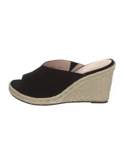 Pre-owned Stuart Weitzman Suede Espadrilles In Black