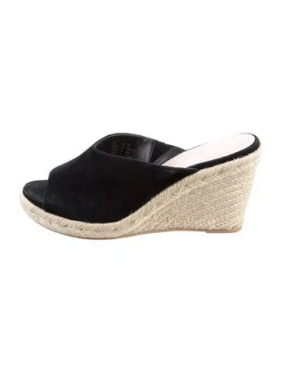 Pre-owned Stuart Weitzman Suede Espadrilles In Black