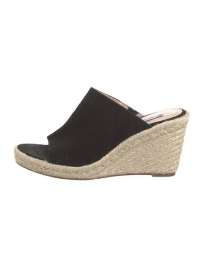 Pre-owned Stuart Weitzman Suede Espadrilles In Black