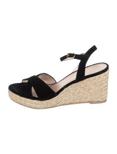 Pre-owned Stuart Weitzman Suede Espadrilles In Black