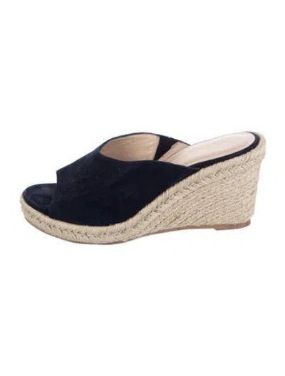 Pre-owned Stuart Weitzman Suede Espadrilles In Black