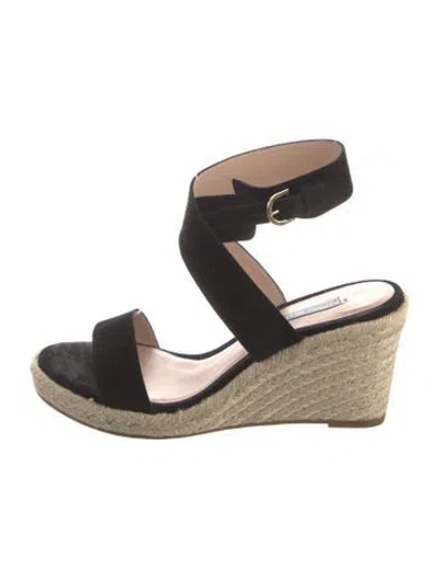 Pre-owned Stuart Weitzman Suede Espadrilles In Black