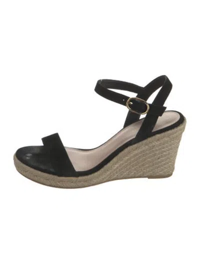Pre-owned Stuart Weitzman Suede Espadrilles In Black