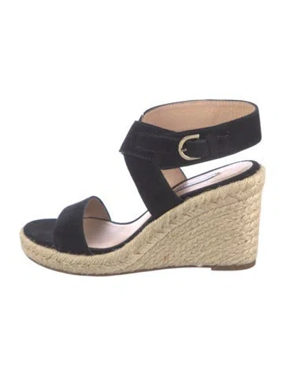 Pre-owned Stuart Weitzman Suede Espadrilles In Blue/neutrals