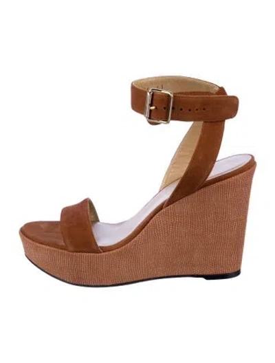 Pre-owned Stuart Weitzman Suede Espadrilles In Brown