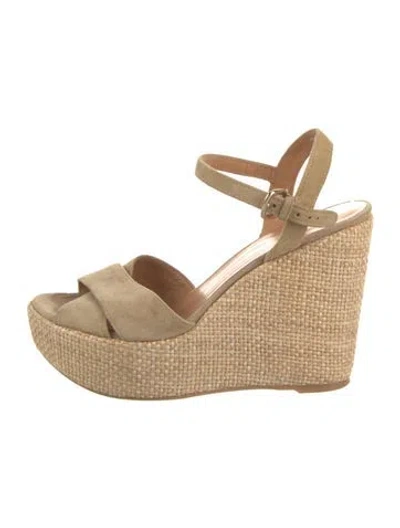 Pre-owned Stuart Weitzman Suede Espadrilles In Brown