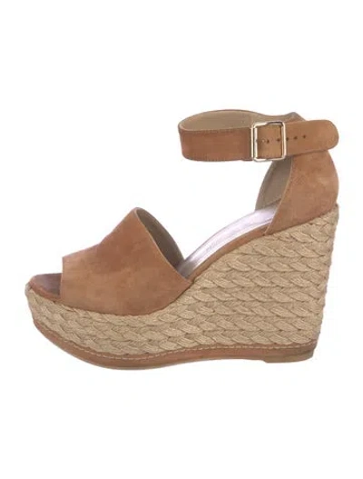 Pre-owned Stuart Weitzman Suede Espadrilles In Brown