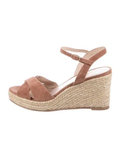 Pre-owned Stuart Weitzman Suede Espadrilles In Brown