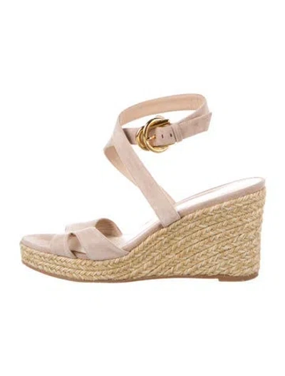 Pre-owned Stuart Weitzman Suede Espadrilles In Neutral
