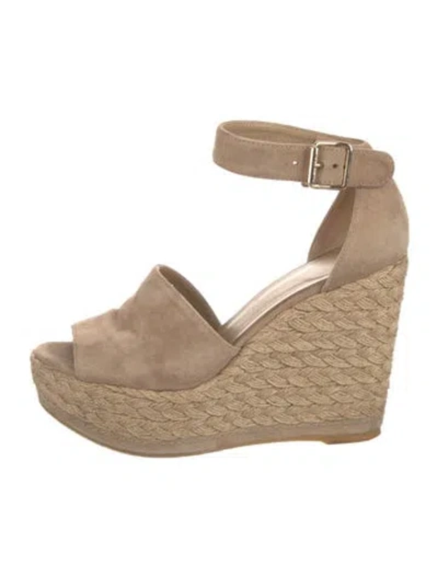 Pre-owned Stuart Weitzman Suede Espadrilles In Neutral