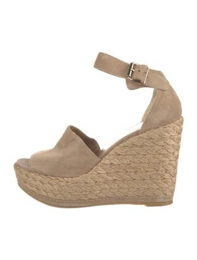 Pre-owned Stuart Weitzman Suede Espadrilles In Neutral