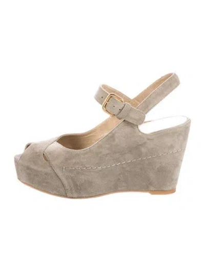 Pre-owned Stuart Weitzman Suede Espadrilles In Neutral