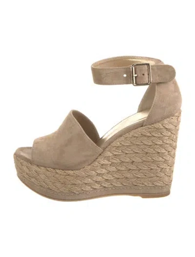 Pre-owned Stuart Weitzman Suede Espadrilles In Neutral