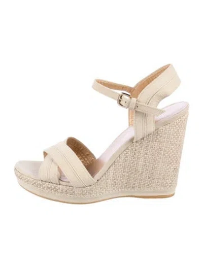 Pre-owned Stuart Weitzman Suede Espadrilles In Neutral