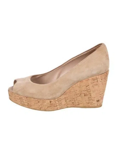 Pre-owned Stuart Weitzman Suede Espadrilles In Neutral