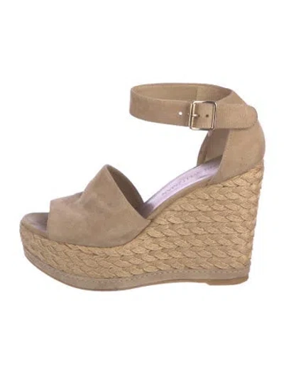 Pre-owned Stuart Weitzman Suede Espadrilles In Neutral