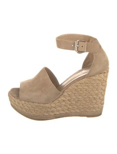 Pre-owned Stuart Weitzman Suede Espadrilles In Neutral
