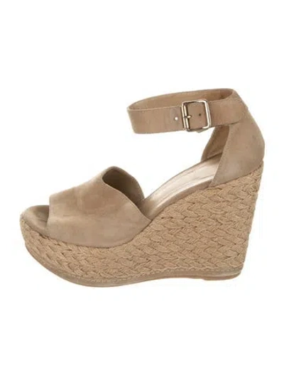 Pre-owned Stuart Weitzman Suede Espadrilles In Neutrals