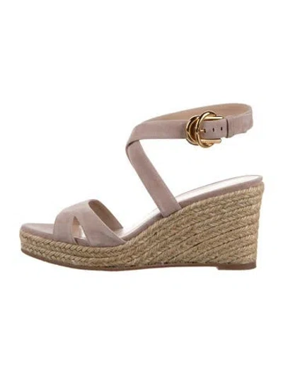 Pre-owned Stuart Weitzman Suede Espadrilles In Neutrals