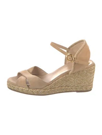 Pre-owned Stuart Weitzman Suede Espadrilles In Neutrals