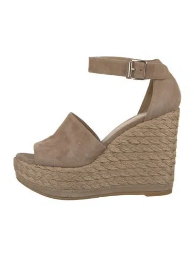 Pre-owned Stuart Weitzman Suede Espadrilles In Neutrals