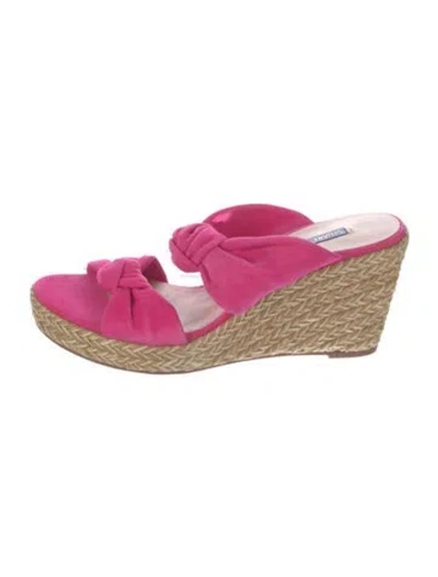 Pre-owned Stuart Weitzman Suede Espadrilles In Pink