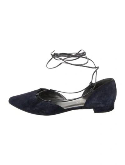 Pre-owned Stuart Weitzman Suede Flats In Blue