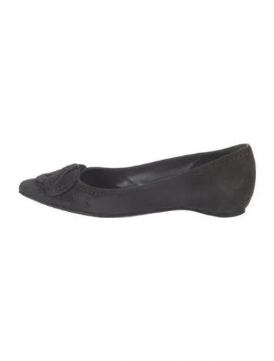 Pre-owned Stuart Weitzman Suede Flats In Gray