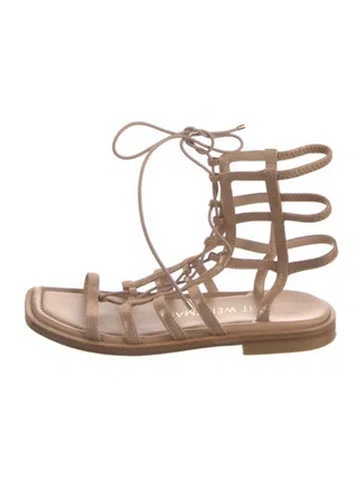 Pre-owned Stuart Weitzman Suede Gladiator Sandals