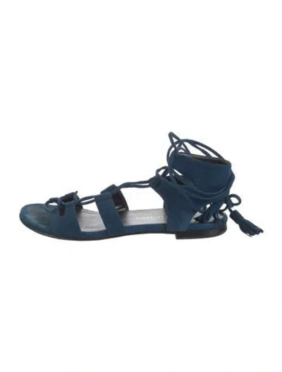 Pre-owned Stuart Weitzman Suede Gladiator Sandals In Blue