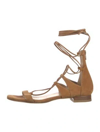 Pre-owned Stuart Weitzman Suede Gladiator Sandals In Brown