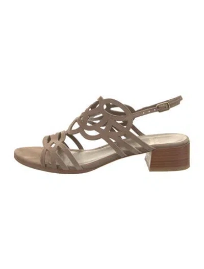 Pre-owned Stuart Weitzman Suede Gladiator Sandals In Neutral