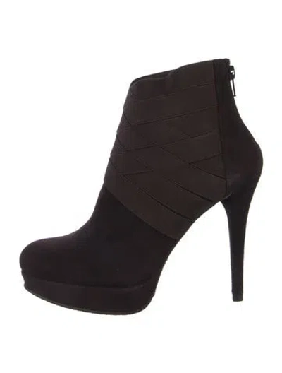 Pre-owned Stuart Weitzman Suede Grosgrain Trim Boots In Brown