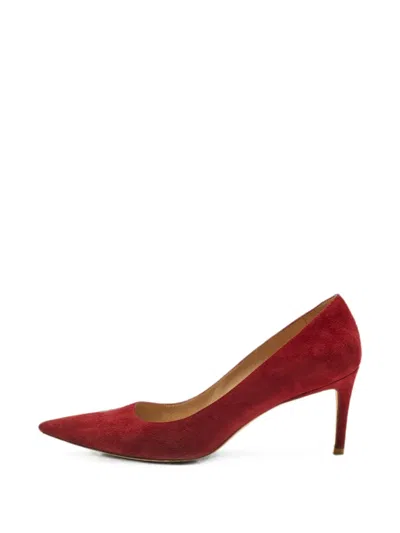 Pre-owned Stuart Weitzman Suede Heeled Sandals In Red