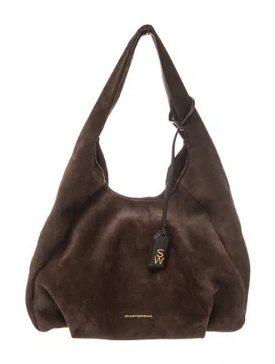 Pre-owned Stuart Weitzman Suede Hobo In Brown