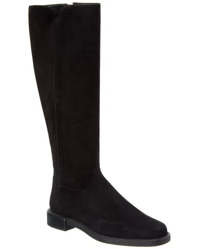 Stuart Weitzman Suede Knee-high Riding Boot In Black