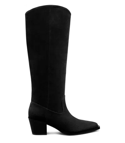 Stuart Weitzman Suede Knee-high Boot In Black