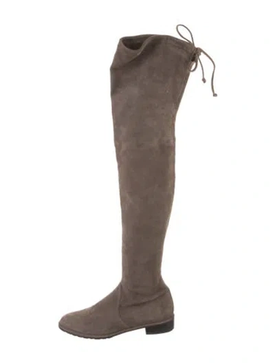 Pre-owned Stuart Weitzman Suede Lace-up Boots In Brown