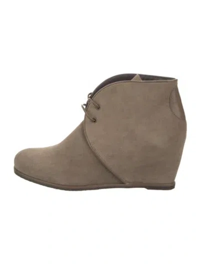 Pre-owned Stuart Weitzman Suede Lace-up Boots In Multi