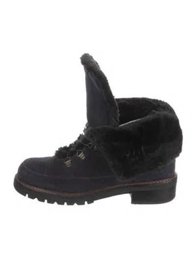 Pre-owned Stuart Weitzman Suede Lace-up Boots In Multi