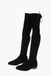 Stuart Weitzman Suede Leather Lowland Over-the-knee Boots In Black